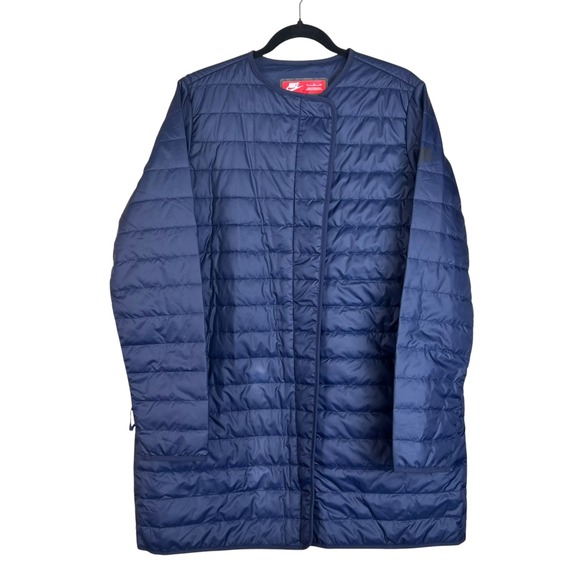 Nike Jackets & Blazers - Nike Sportswear Women Navy Blue Synthetic Fill Puffer Liner Jacket XL Longline